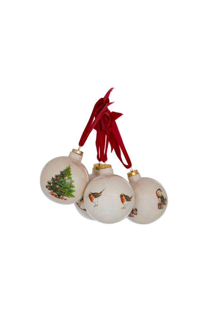 Transfered baubles set 4 small
