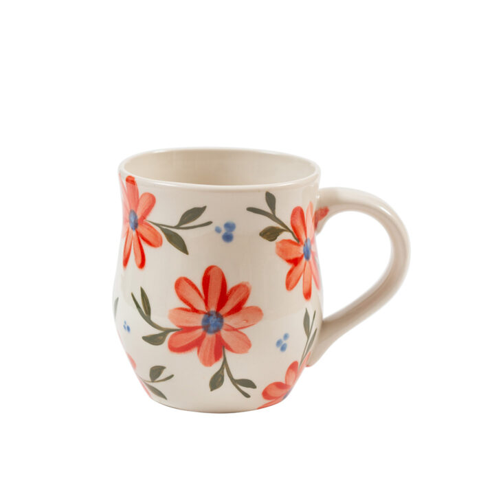 handpainted floral mug